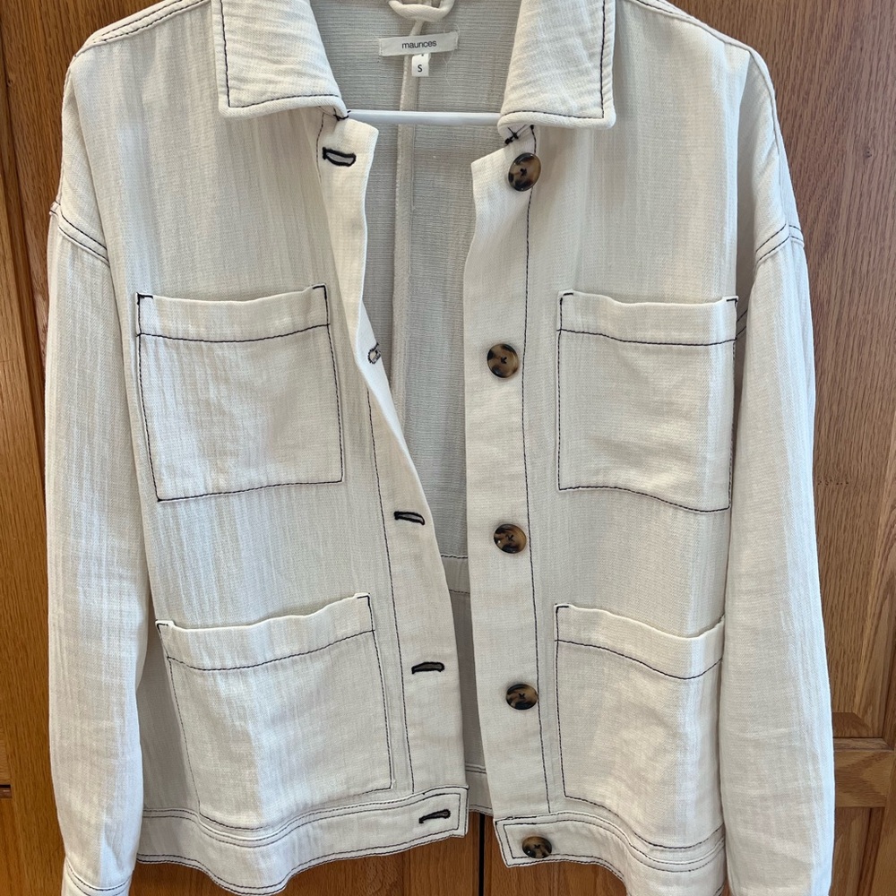 Madewell White Button-Up Jacket